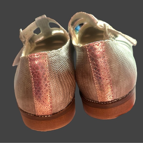 INGLEDEW’S PINK/GOLD/SILVER METALLIC SANDALS - ITALY  (SZ 41/10-10.5) - Picture 5 of 12